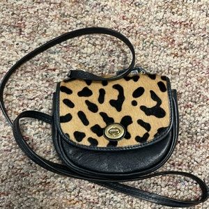 Coach Leopard Print Calf Hair mini Crossbody